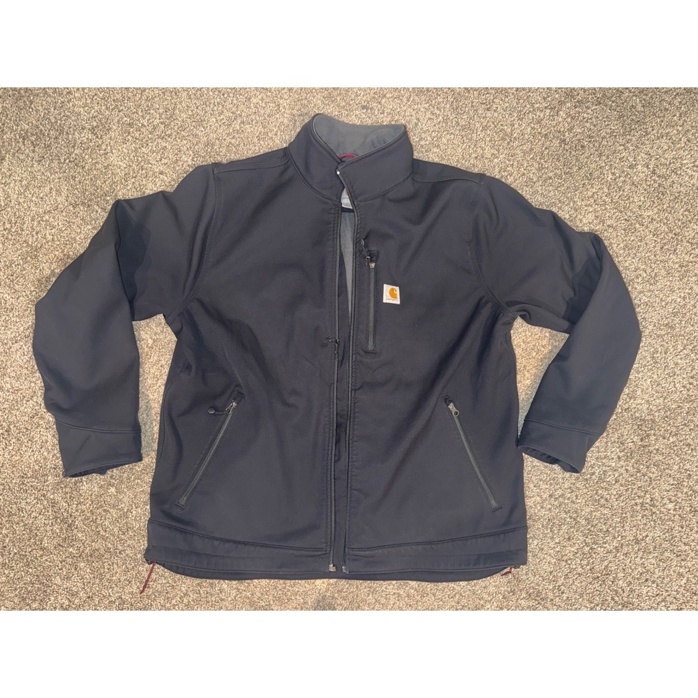 Carhartt Crowley Softshell Jacket Mens XL Black Rain Defender Work Coat 100650